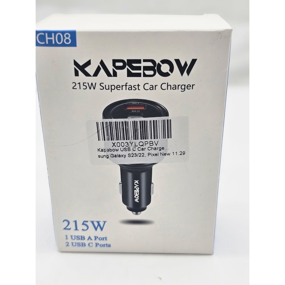 KAPEBOW 215 W Superfast Car Charger - New in Seal Box-USB Ports